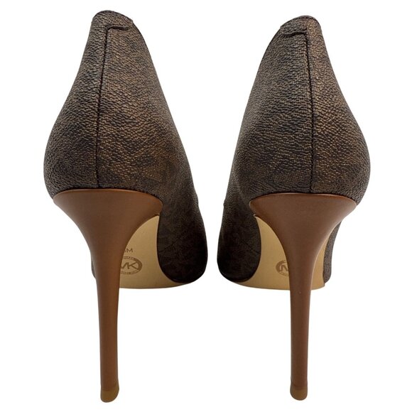 Michael Kors Parker Signature Brown Gold Pump Women's 7.5 M - Picture 6 of 9